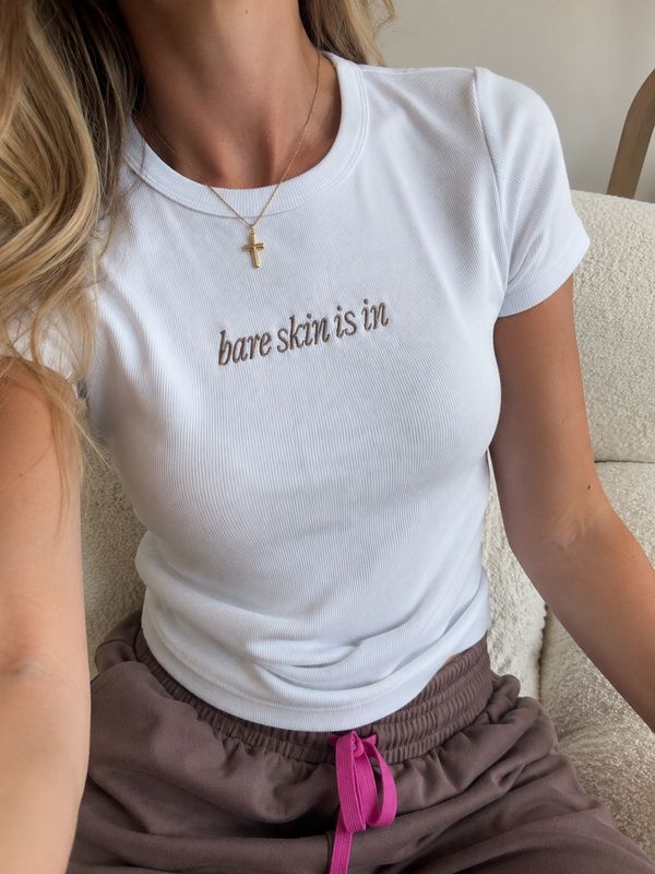 Bare Skin Is In Ribbed Tee