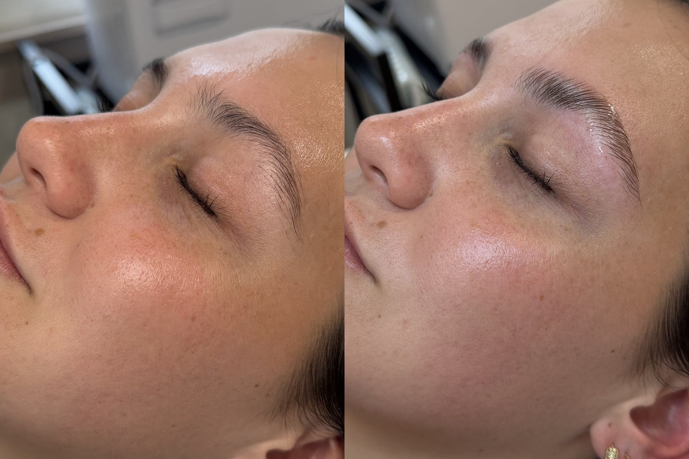 Brow lamination before and after — brow shape and definition